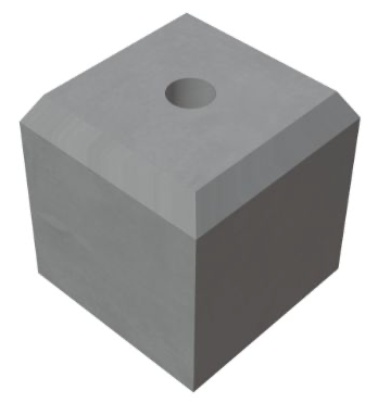 Arduinen sokkels / Blauwe hardsteen / ARD-03 / Bovenkant 200x200mm / Buitenzijde: 240x240mm / Opening: 50mm/ Hoogte: 250mm