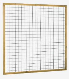 [w08326] Eco gaastrellis met maas 7,5 x 7,5 cm, in raamwerk 4,5 x 4,5 cm, 90 x 180 cm.