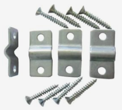 Tralie beslag voor 5mm - per stuk - Afmetingen: 20x36mm - Dikte: 2mm - verzinkt