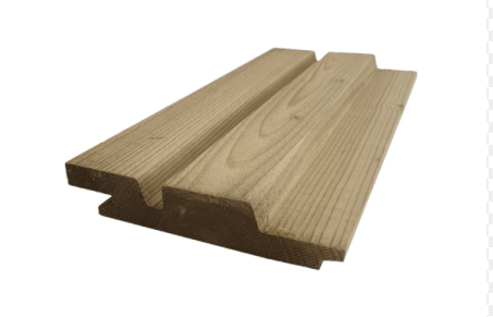 Dubbel Deens-rabat 2.0 x 13.2 cm, N.E. geimpregneerd vuren (rhombus-profiel)