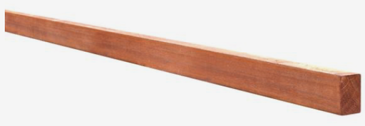 4.5 x 7.0 x 390 cm, Azobe geschaafd met ronde hoeken