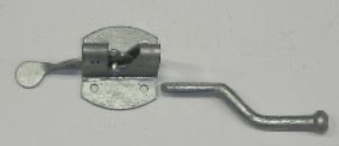 [HE-033] Autom. tuinheksluiting met pen (zwaar model), 60mm, dikte plaat: 2,5mm, dikte pen: 10mm, vuurverzinkt