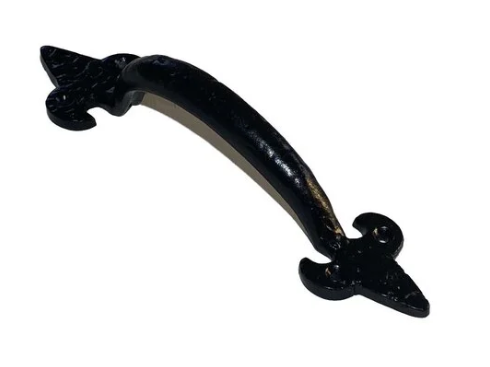 [BIJ-03] Rustieke handgreep voor deuren en kasten - Afmeting: 167mm - zwart gecoat na verzinken