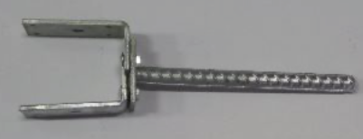 [UP-071] U-paaldrager met betonijzer - UP-071 - verstelbaar - Breedte: 65-120mm - vaste bodemplaat: 60x60mm - lengte betonijzer: 250mm -