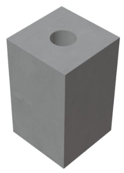 [ARD-04] Arduinen sokkels / Blauwe hardsteen / ARD-04 / Buitenzijde: 150x150mm / Facetrand 2mm / Opening: 50mm/ Hoogte: 250mm