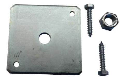 [BET-02] Set voor betonpoeren, (BET-02) afmeting:105x105x6mm + losse moer, M16